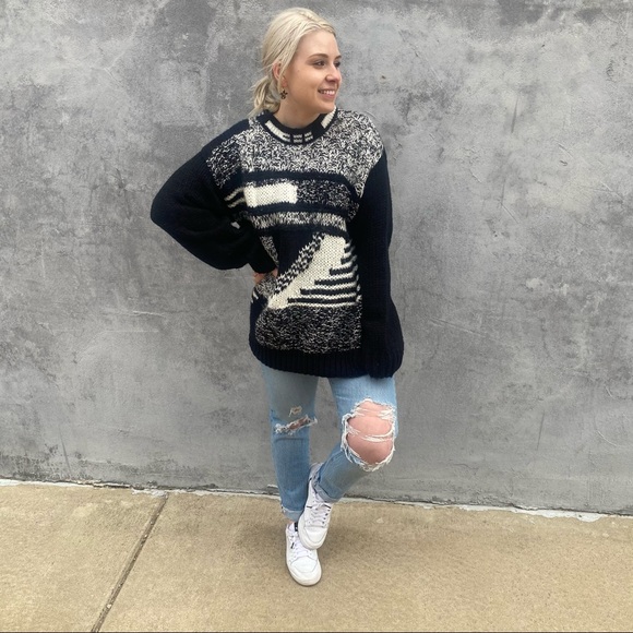 VINTAGE Oversized Grunge Sweater Chunky 90s - Picture 3 of 8